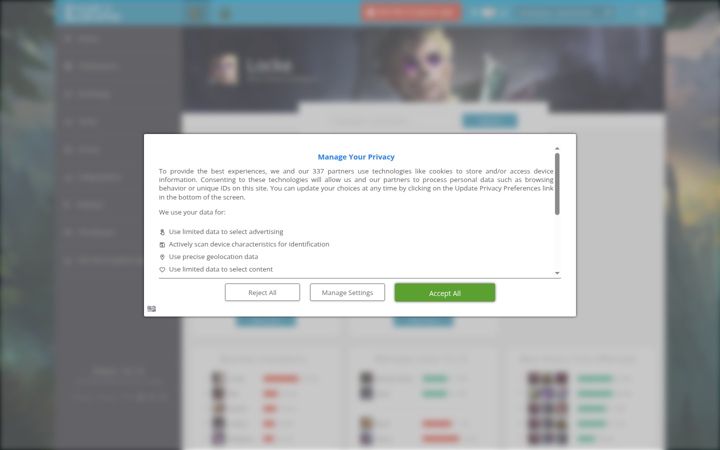 Screenshot di leagueofgraphs.com