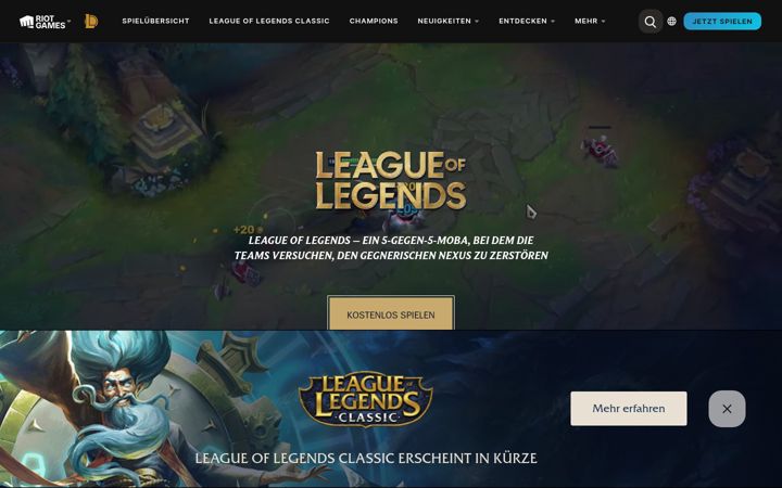 Screenshot of leagueoflegends.co.kr