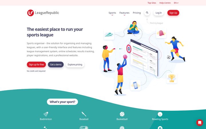Screenshot of leaguerepublic.com