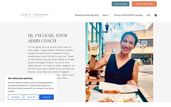 Screenshot of leahccoaching.com