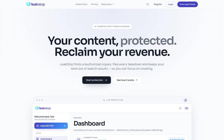 Screenshot of leakblock.org