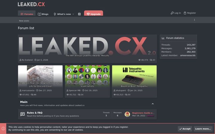Screenshot of leaked.cx