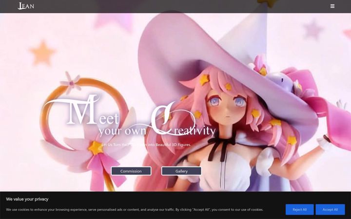 Screenshot of lean3dfigures.com