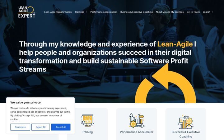 Screenshot of leanagileexpert.com