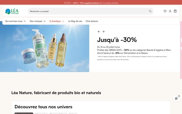 Screenshot of leanature.com