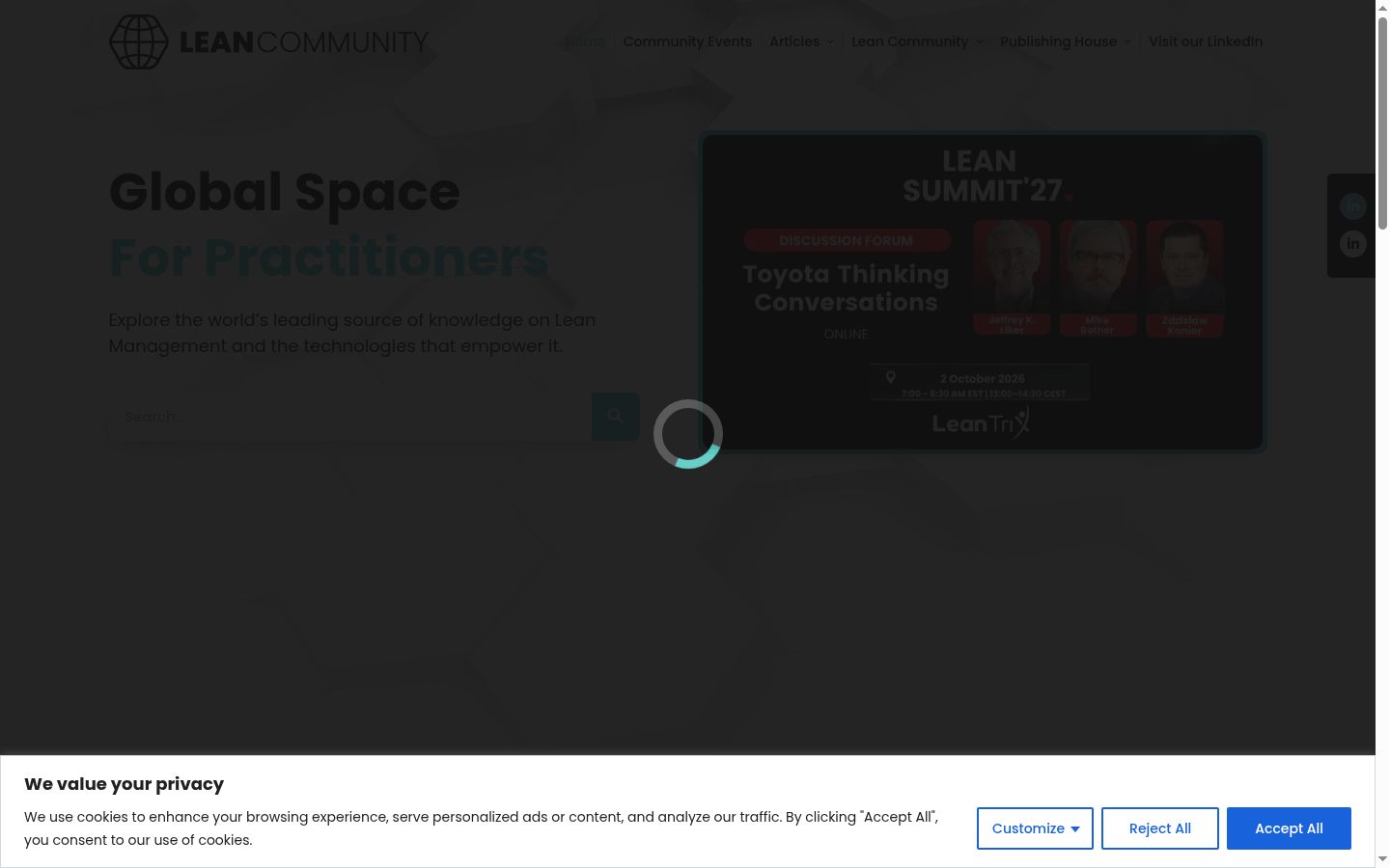 Screenshot του banner συγκατάθεσης που εμφανίστηκε πριν από οποιαδήποτε αλληλεπίδραση