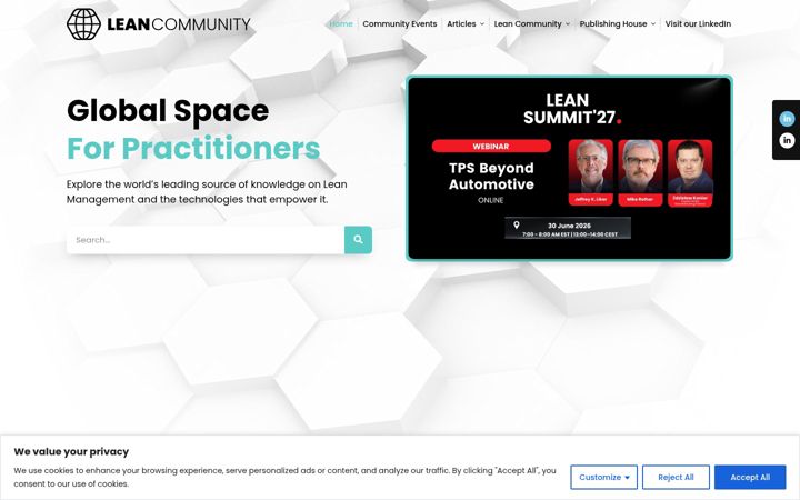 Screenshot of leancommunity.org
