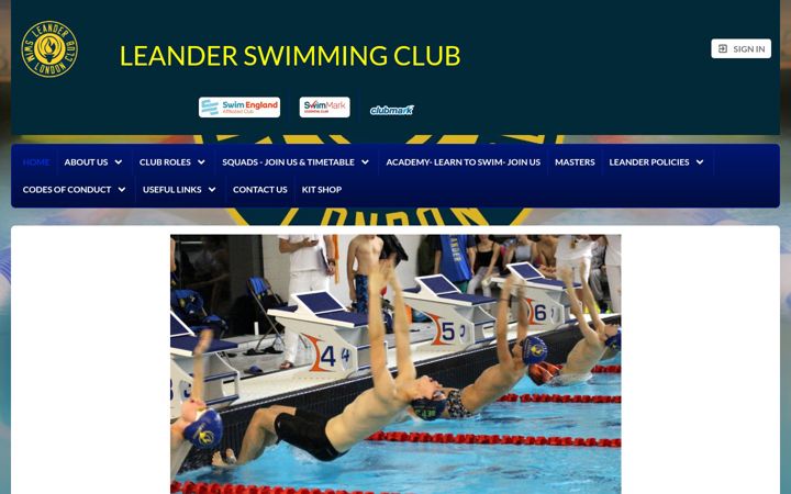 Screenshot of leanderswim.com