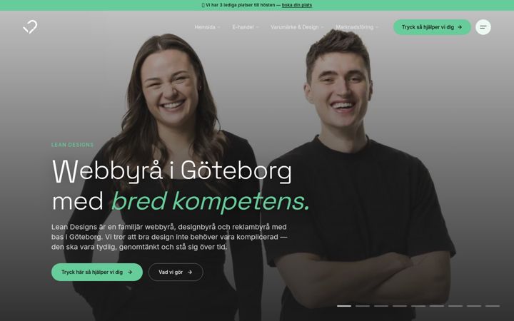 Snímek obrazovky leandesigns.se