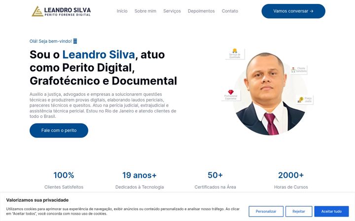 Screenshot of leandrosilvaperito.com.br