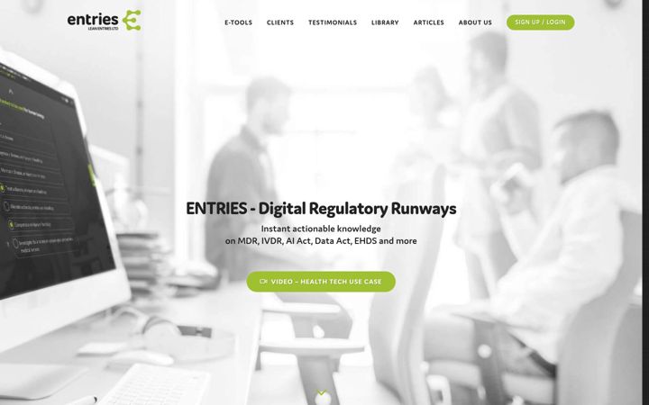 Screenshot of leanentries.com