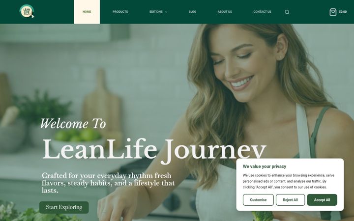 Screenshot of leanlifejourney.com