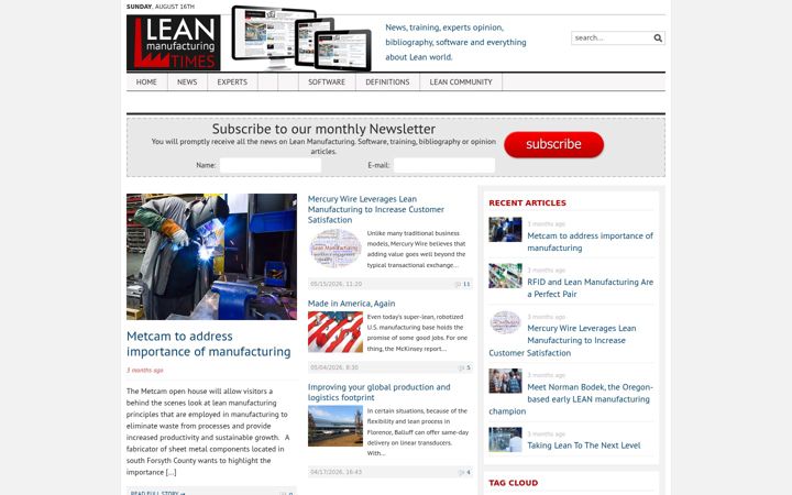 Screenshot of leanmanufacturingtimes.com