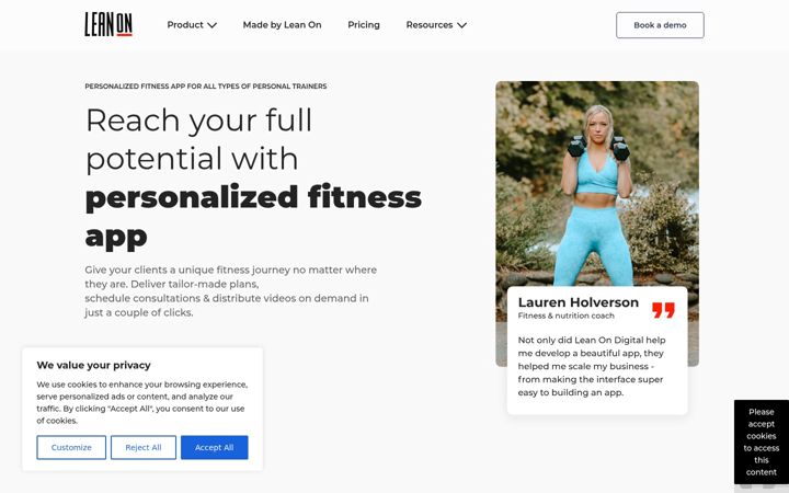 Screenshot of leanondigital.com