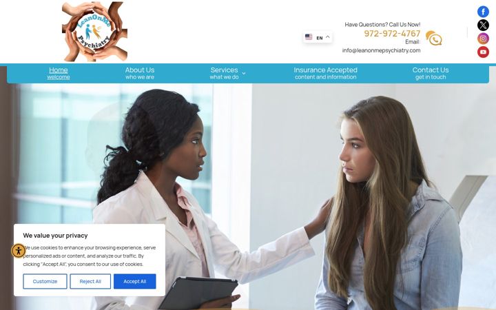 Screenshot of leanonmepsychiatry.com