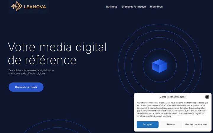 Screenshot of leanova.fr