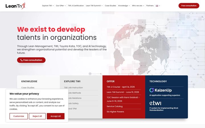 Screenshot of leantrix.com