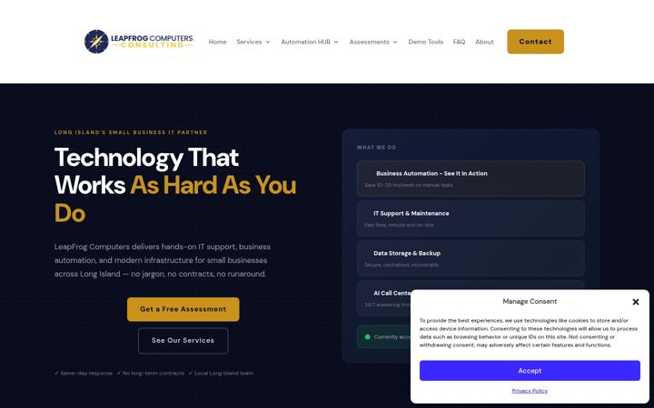 Screenshot of leapfrogcomputers.com