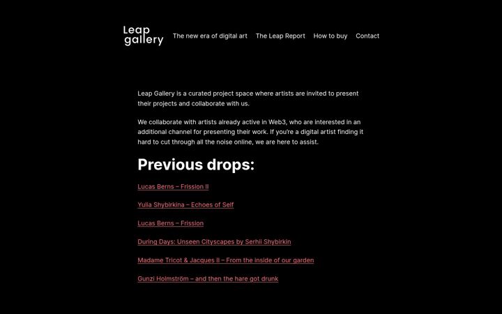 Screenshot of leapgallery.net