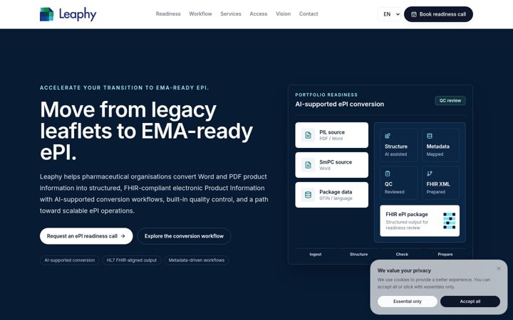 Screenshot of leaphy.com
