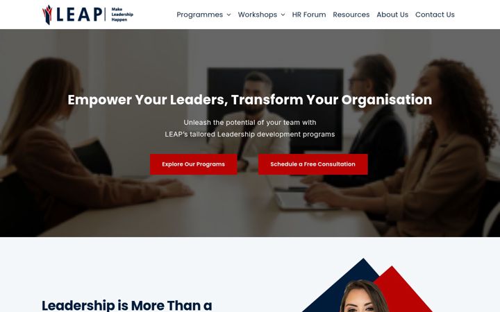 Screenshot of leapleadership.ie