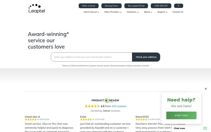 Screenshot of leaptel.com.au