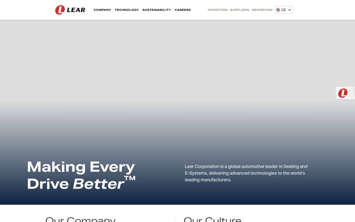 Screenshot of lear.com