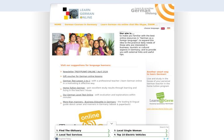 Screenshot of learn-german-online.net