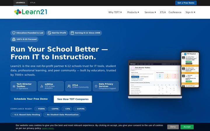 Screenshot ta' learn21.org