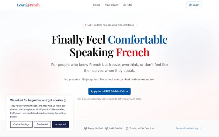 Screenshot of learn2french.com