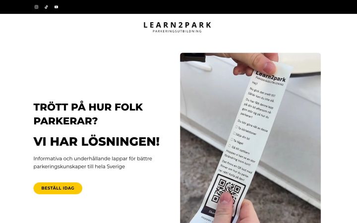 Screenshot of learn2park.se