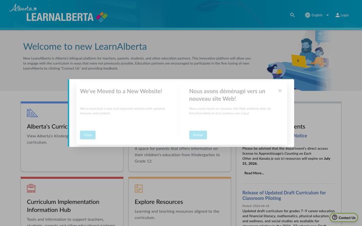 Screenshot ta' learnalberta.ca