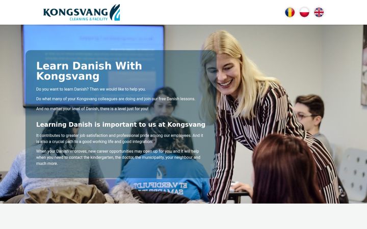 Screenshot of learndanishkongsvang.net