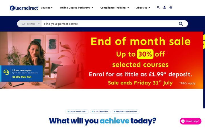 Screenshot of learndirect.com
