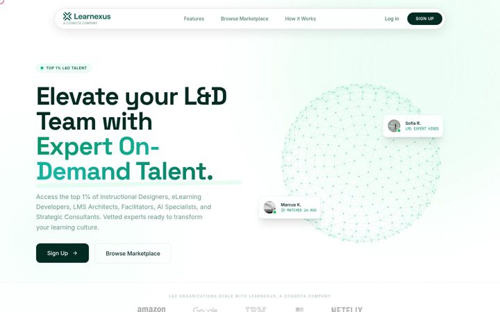 Screenshot of learnexus.com
