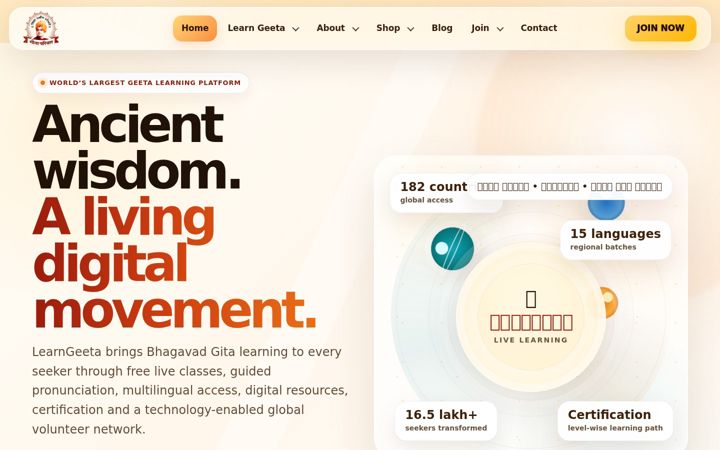 Screenshot of learngeeta.com