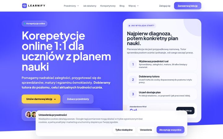 Screenshot of learnifyedu.pl