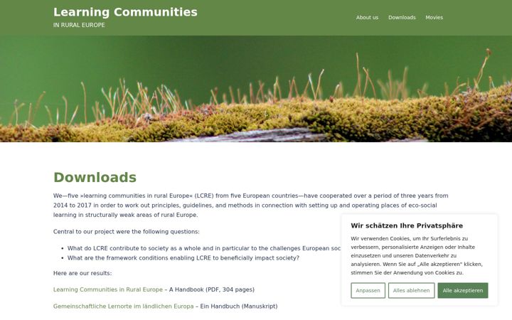 Screenshot of learning-communities.eu
