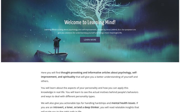 Screenshot of learning-mind.com
