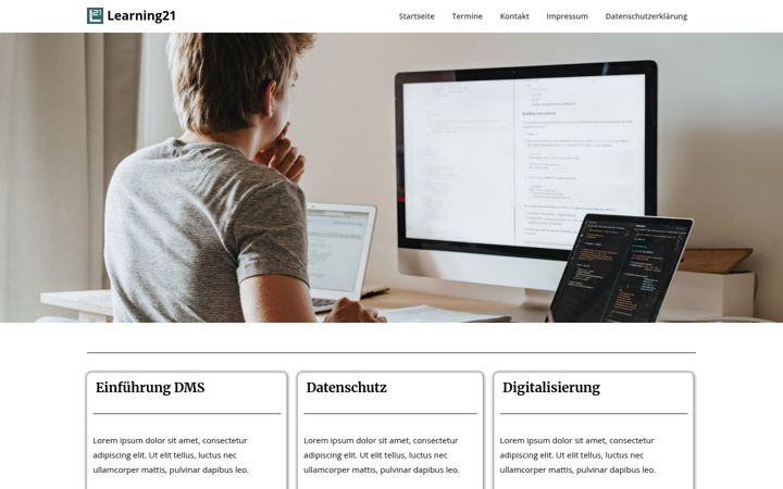 Screenshot of learning21.de