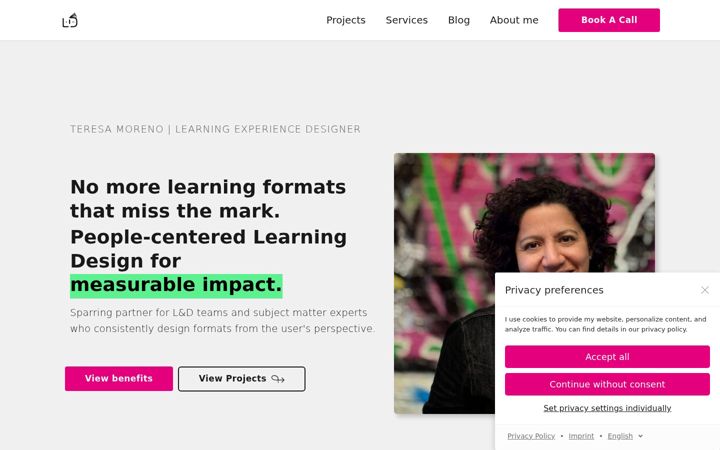 Snímek obrazovky learningdesignerin.com