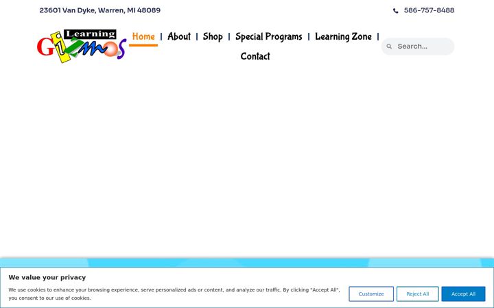 Screenshot of learninggizmos.com