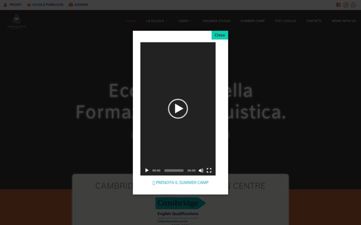 Screenshot of learningschoolitaly.com