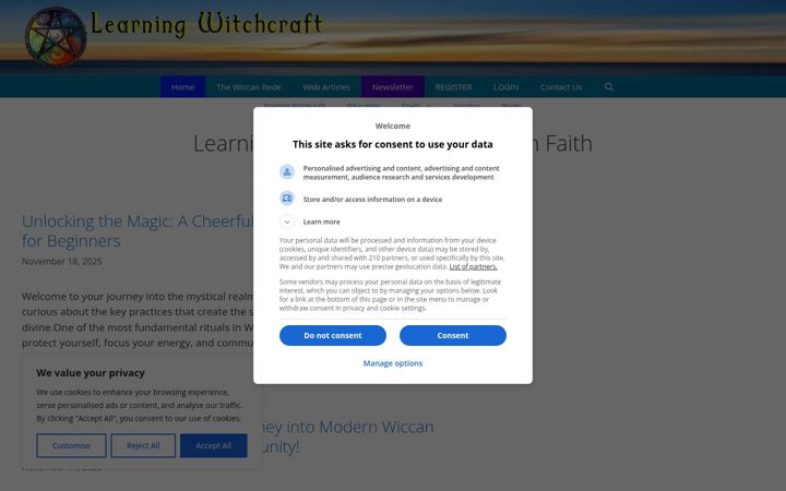 Screenshot of learningwitchcraft.com