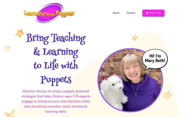 Screenshot of learningwithpuppets.com
