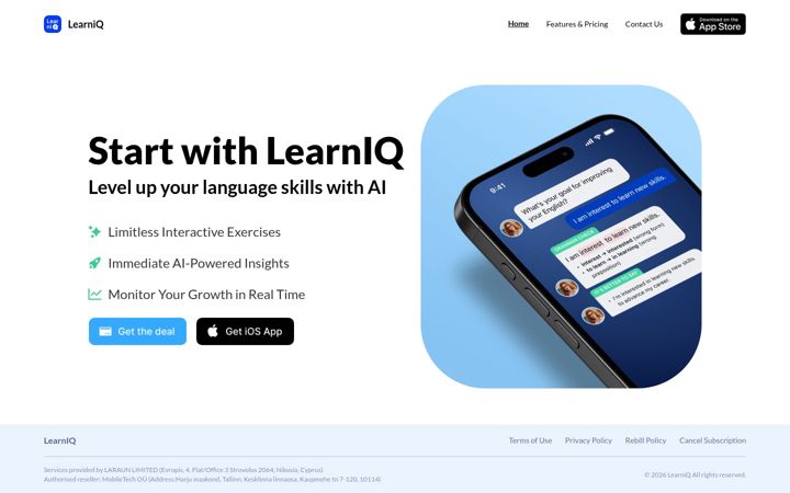 Screenshot of learniqai.com