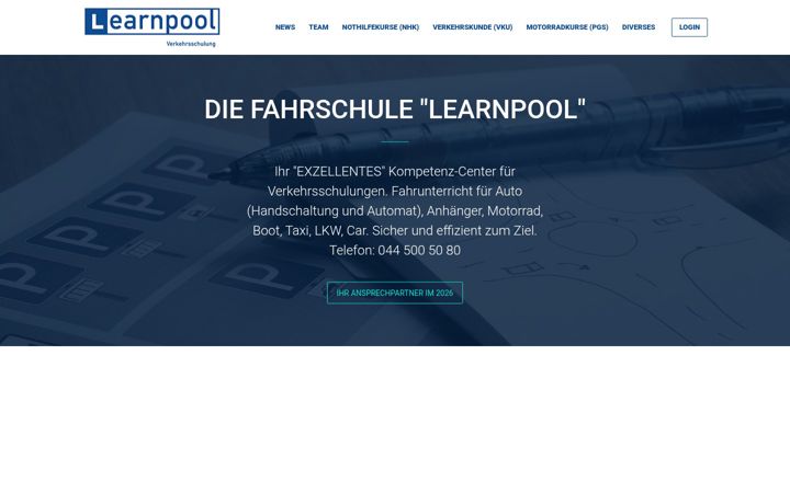 Screenshot of learnpool.ch