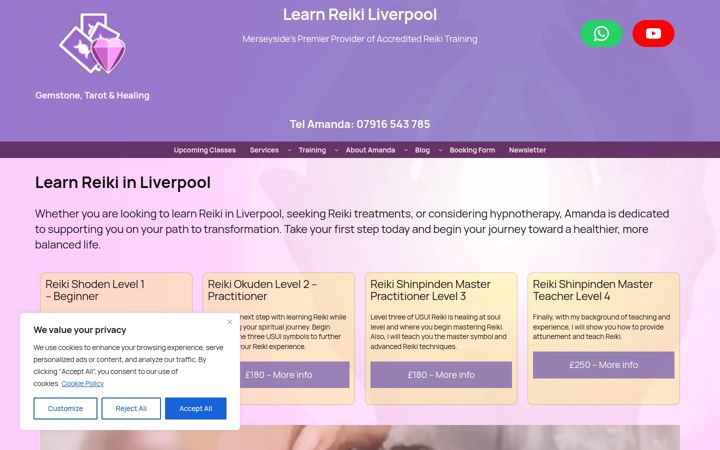 Screenshot of learnreiki.co.uk