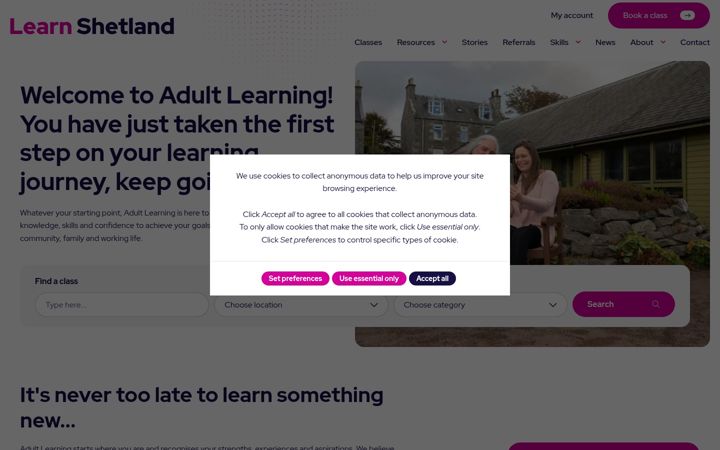 Screenshot of learnshetland.com