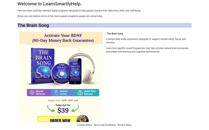 Screenshot of learnsmartlyhelp.com